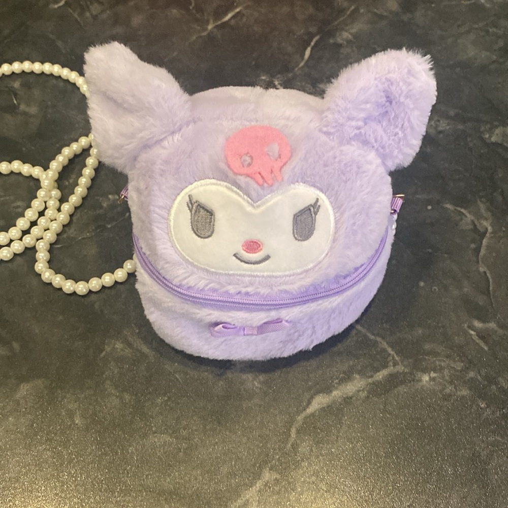 Kuromi Plush Purse With Pearl Handle